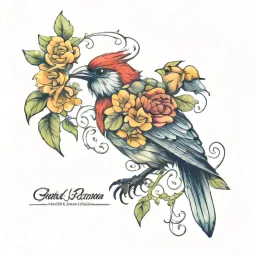 Bird Made Out Of Flowers