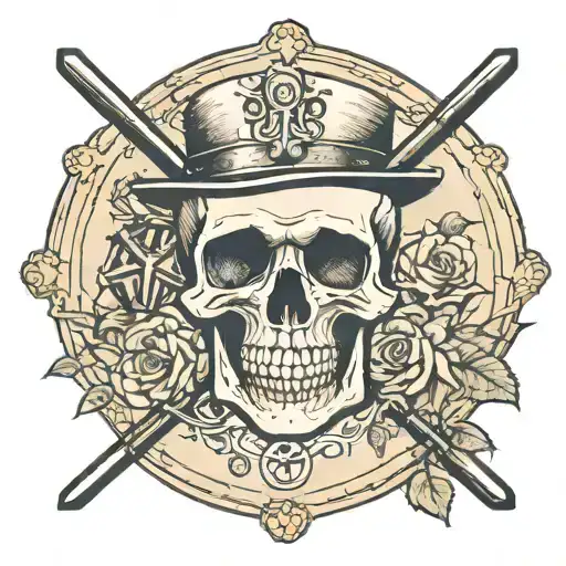 Outline Of The State Of Ohio With A Skull And Railroad Spike