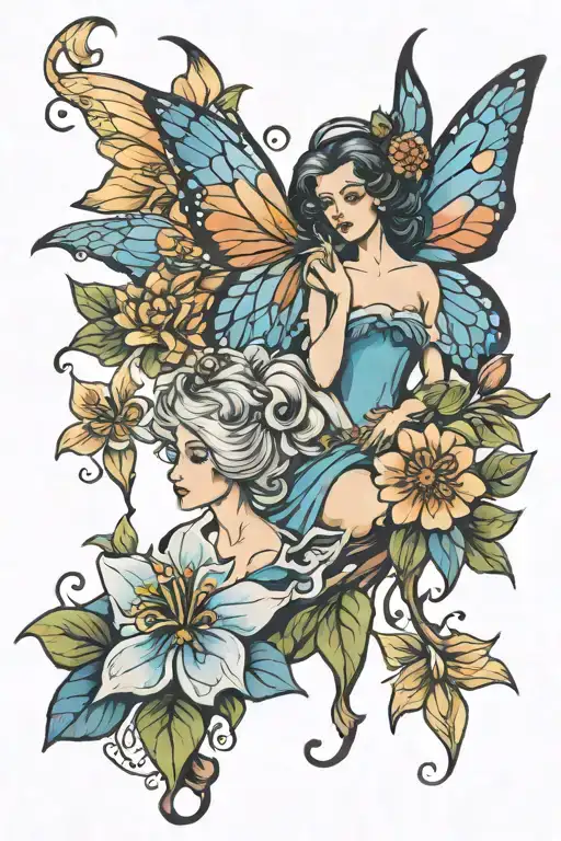 Columbine Flower And Fairy Godmother