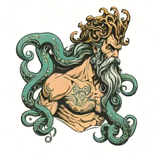 Poseidon Realism With Octopus Face
