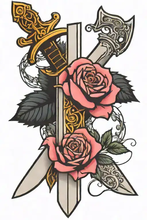 Sword Going Through A Rose