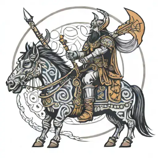 Burebista Dacian Worrior Staying Stright Welcoming The Moon