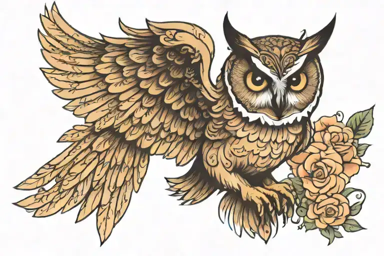 Owl Flying Feminine