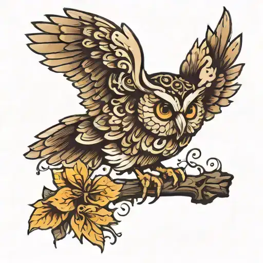 Letter R Small Owl Perched