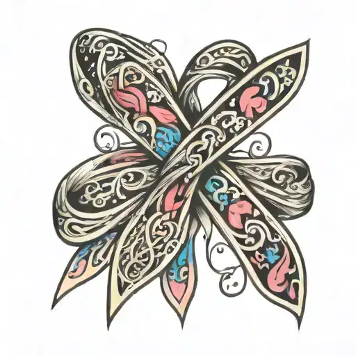 Cancer Ribbons Inside Representing