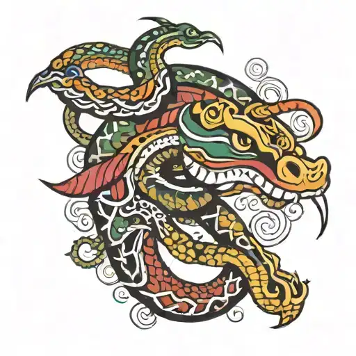 Snake And Tribal Head