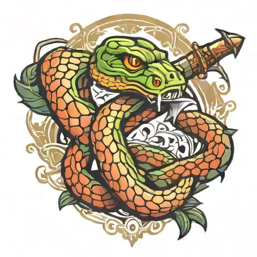 Snake On Sword