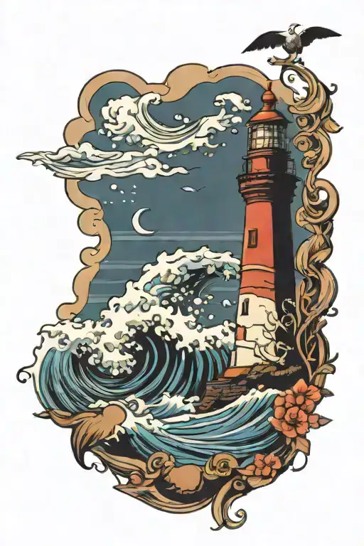 Bible Lighthouse And Waves