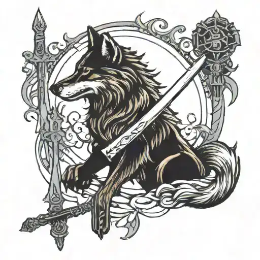 Some Thing That Contains Wolf And A Sword Mysteriously