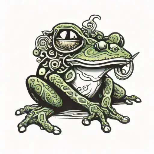 Smoking Frog Sitting