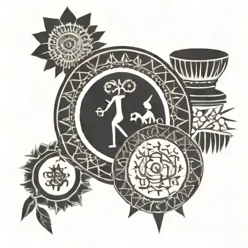 Warli Art Tradition In A Circle