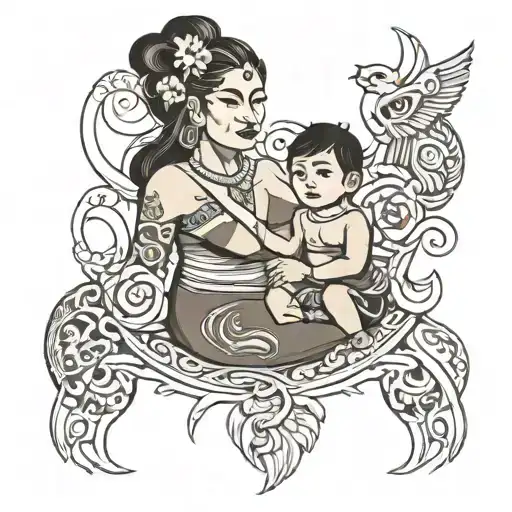 Mochica Mother And Son Depiction