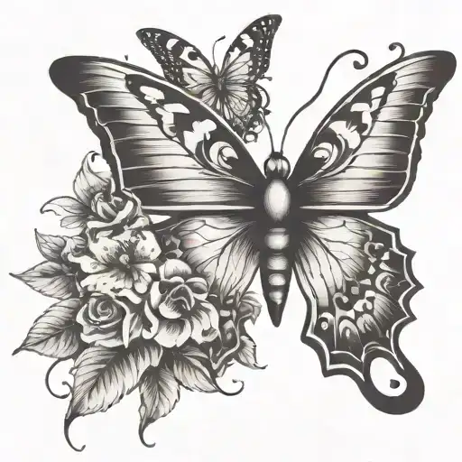 Butterfly With Flowers As A Wing