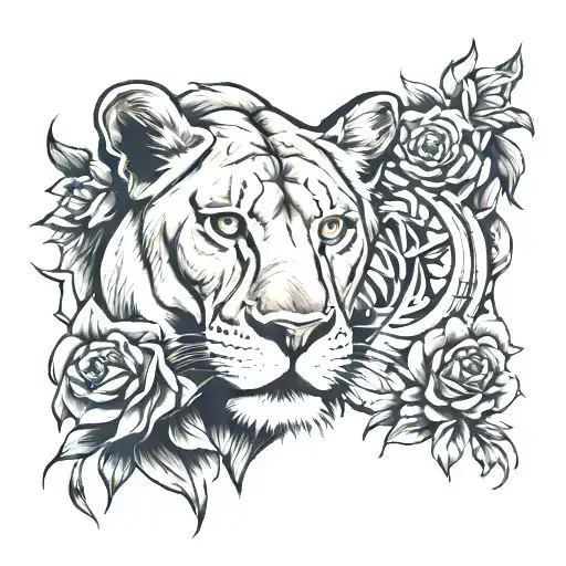 Lioness And Little Lions Head