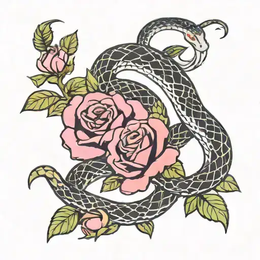 Snake And Roses