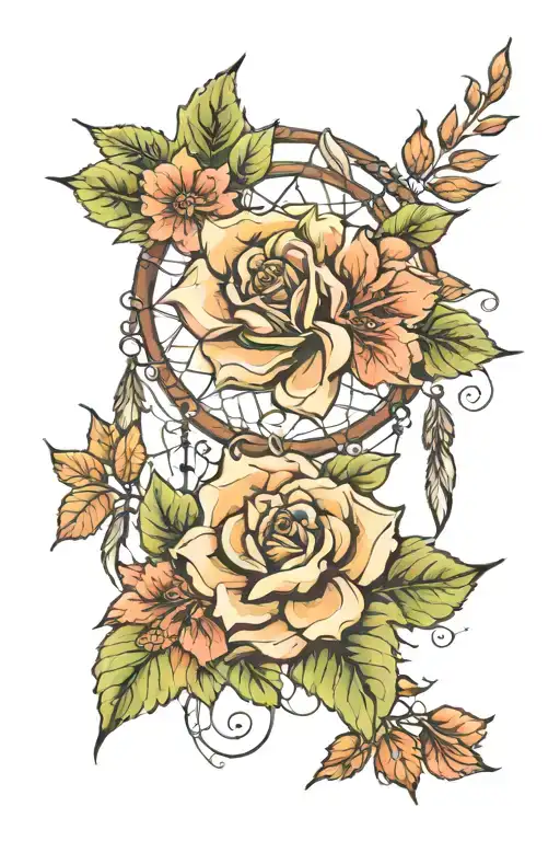 Dreamcatcher Roses Mayflowers Hibiscus