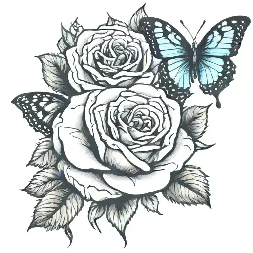 Rose And Butterfly