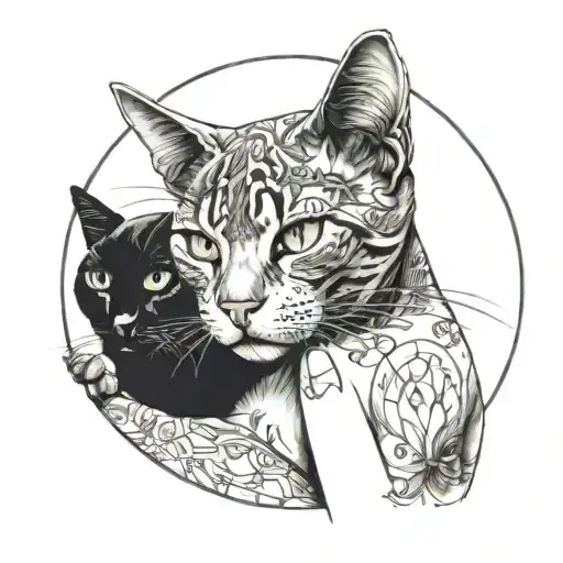 Woman With Cat And Graphics Hand Placement