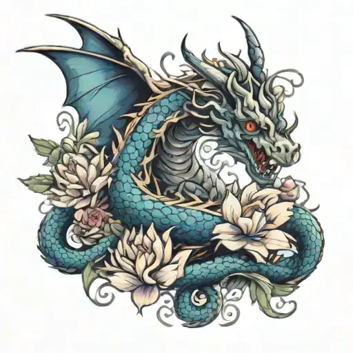 Dragon And Flowers