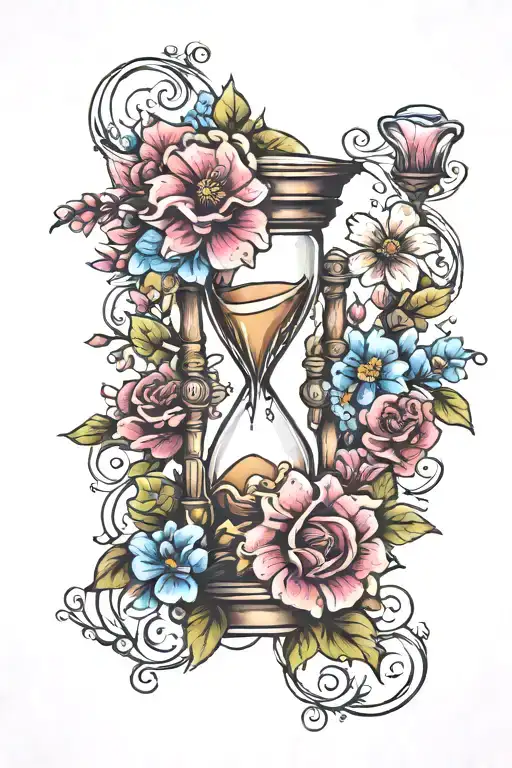 Hourglass With Flowers