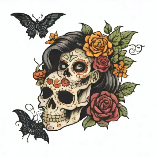 Popular Halloween Characters In Day Of The Dead Theme