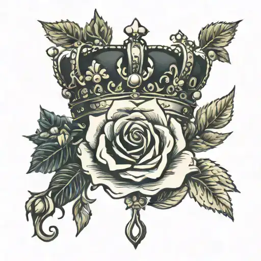 Crown And Rose With Name Alice