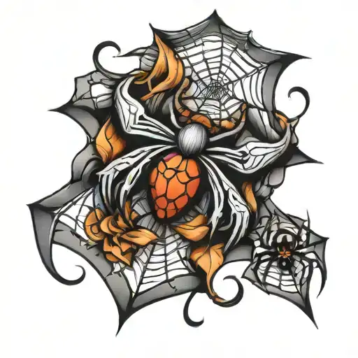 Bows With Spiderweb And Spider In The Center