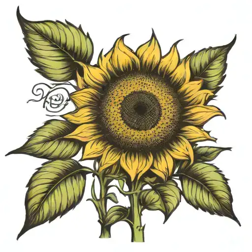Sunflower With Words Gone But Not Forgotten As Stem