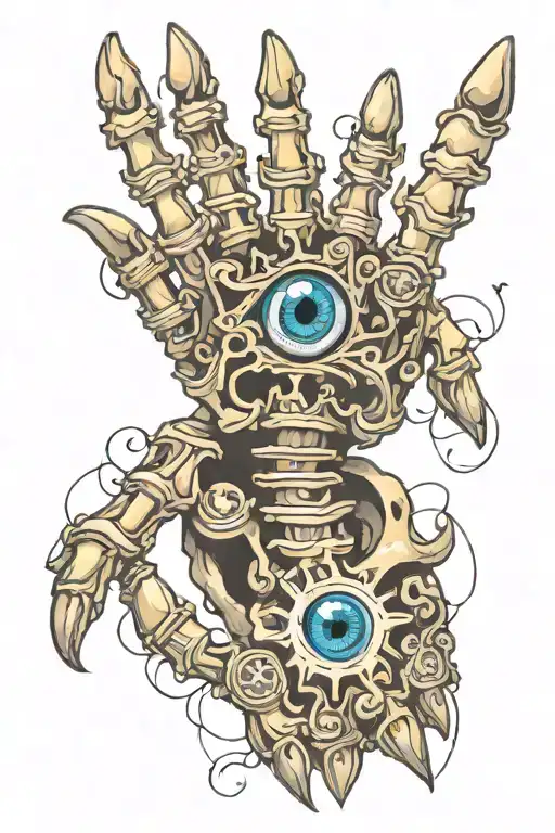 Skeleton Hand With A Evil Eye