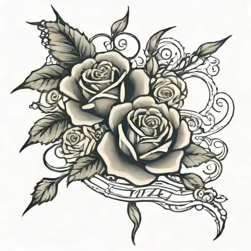 The Word Vidales With A Rose And Chinese Writing