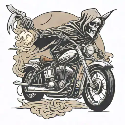 Reaper And Motorcycle