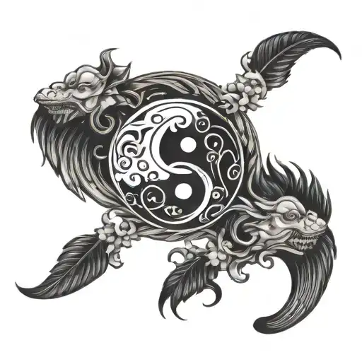 Yin Yang Gemini Lebra Air Signs Intertwined