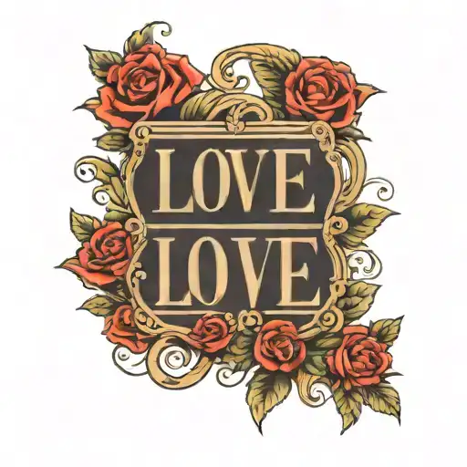 The Word Love Stacked In Between 2 Roman Numeral Dates