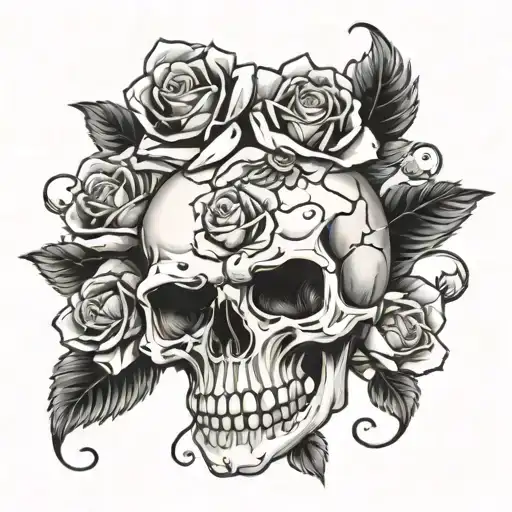 Skull And Roses Wrapped
