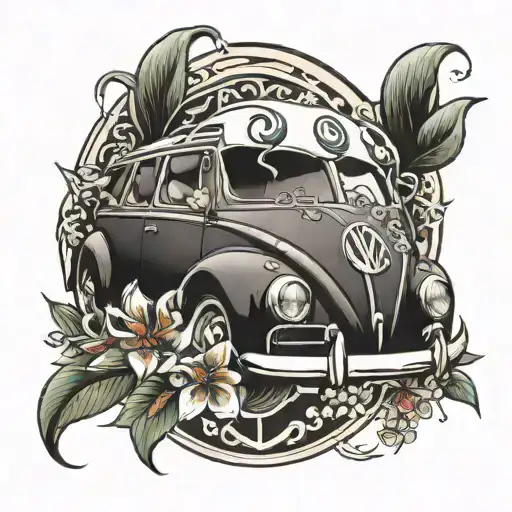 Volkswagen Symbol With Lilly's Of The Valley Flower