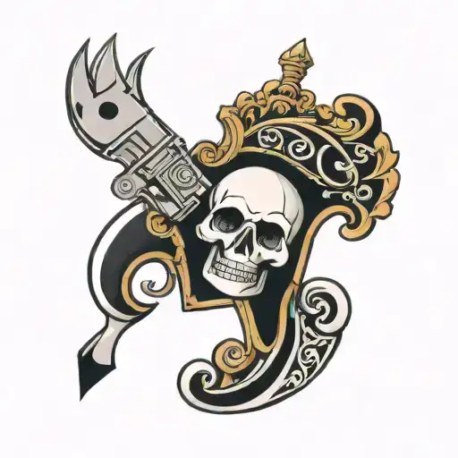 Ace Spade Black And White Tattoo Gun