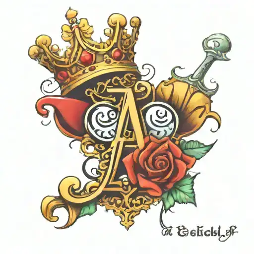 Only Simple Ms Alphabets With Crown On Top