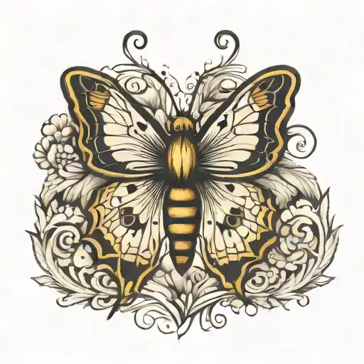 Half Butter Fly Half Moth Emerging Representing Imagination