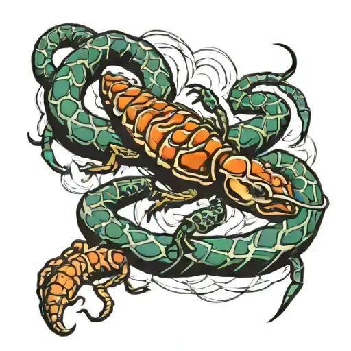 George And The Scorpion Intertwined