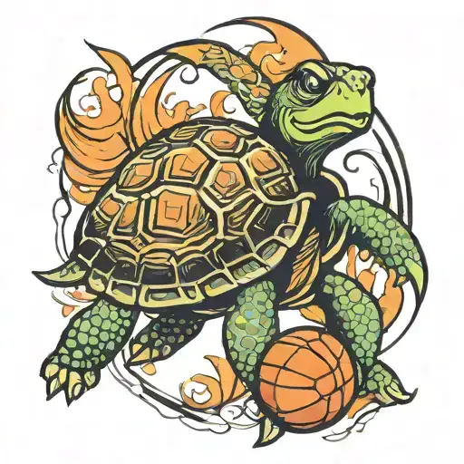 Turtle Playing Basketball