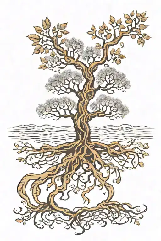 Tree Of Life Growing Roots Reaching Deep Roots