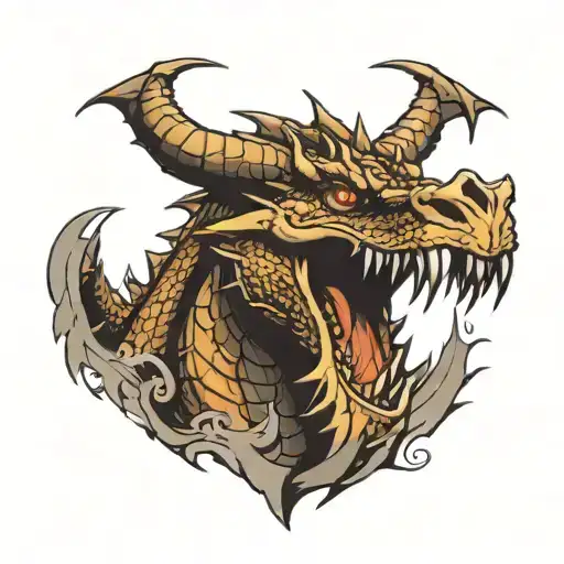 An Aggressive Dragon Looking Straight At The Viewer