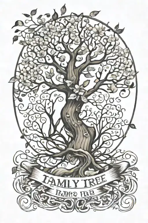 Name Tatoo For Family Tree Branches Stretching Towards