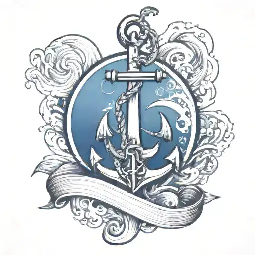 Ocean With Anchor Wrapped