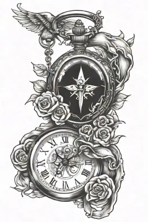 Hand Holding Pocket Watch Of My Sons Birth Time Piece