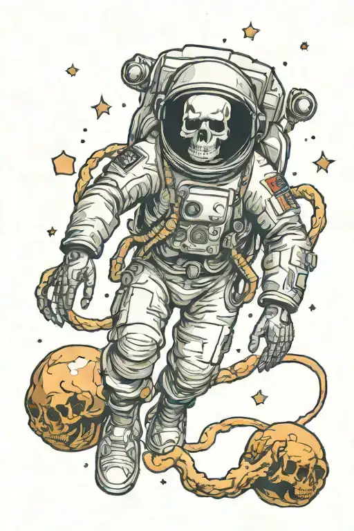 Skull Astronaut In Space