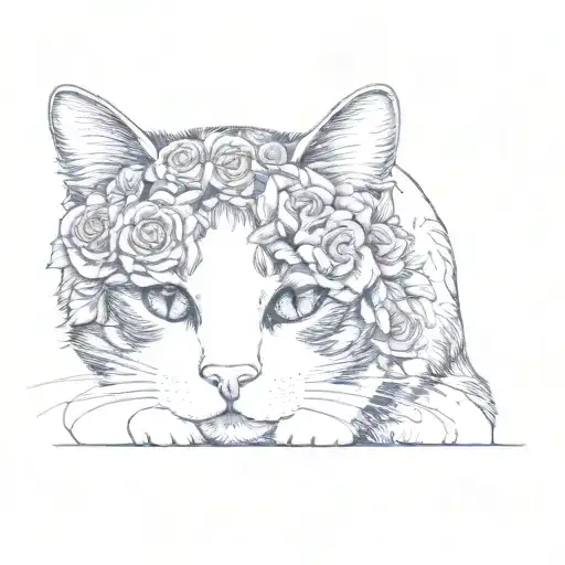 Roses Surround The Cat