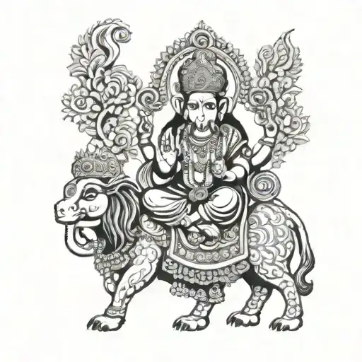 Lord Ganesh Rotating Lord Shiva And Parbati And His Brother Kartikea Riding Peacock