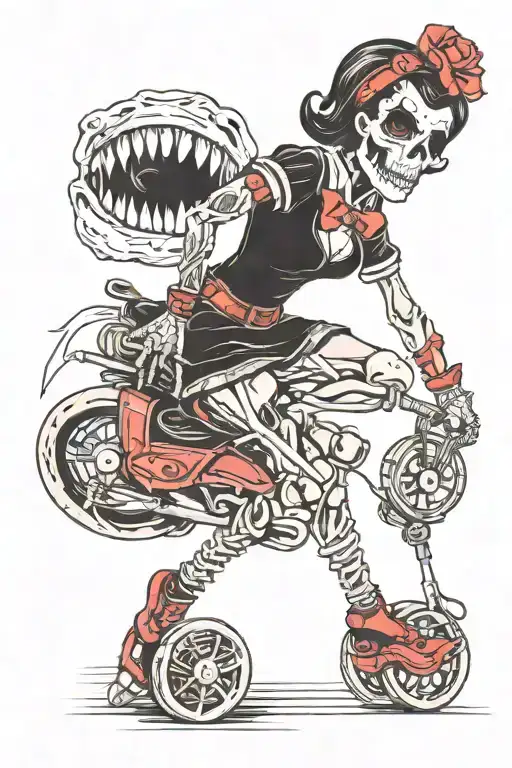 Pinup Roller Derby Girl Skeleton