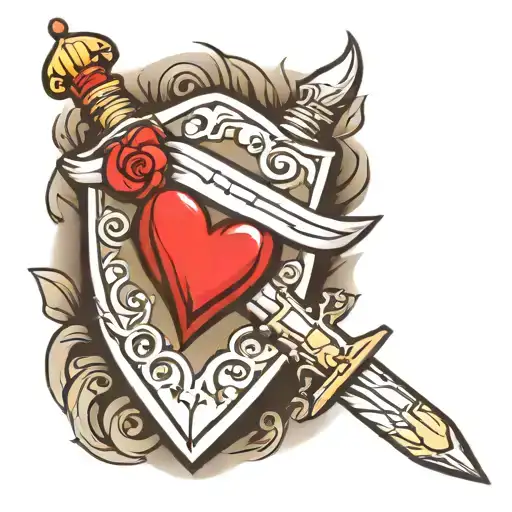 Dagger With Heart Shaped Lock